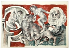 Hans Erni original lithograph for Dames des Decans