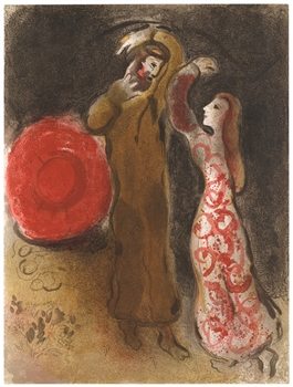 Marc Chagall lithograph Ruth meets Boaz