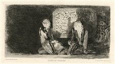 Jules Jacquemart original etching Ivoire et Celadons