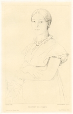 Jean-Auguste-Dominique Ingres etching Portrait de femme
