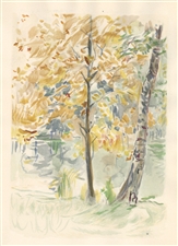 Berthe Morisot pochoir Arbres roux