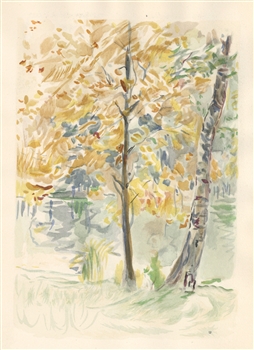 Berthe Morisot pochoir Arbres roux