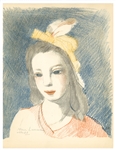 Marie Laurencin lithograph "Portrait de jeune femme"