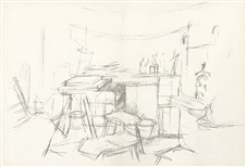 Alberto Giacometti lithograph Studio with Bottles