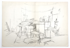 Alberto Giacometti lithograph Studio with Bottles