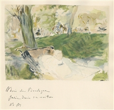 Berthe Morisot pochoir Bois de Boulogne