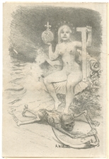 Adolphe Willette original lithograph