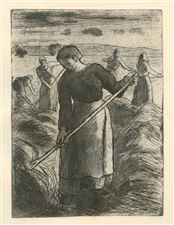Camille Pissarro Faneuses d'Eragny original etching