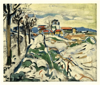 Maurice de Vlaminck lithograph "Hills at Chatou"