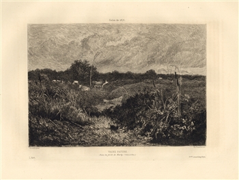 Jacomin etching "Vaine Pature" Theophile Chauvel