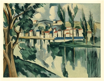 Maurice de Vlaminck lithograph "The Seine at Chatou"