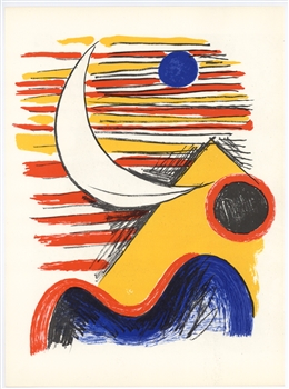 Alexander Calder lithograph La Lune et la Montagne jaune