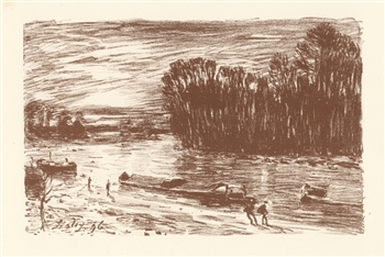 Alfred Sisley lithograph "Le Loing pres Saint-Mammes"