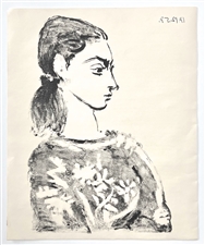 Pablo Picasso lithograph "Woman with Flowered Bodice"