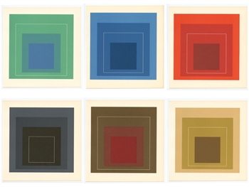 Josef Albers lithograph, White Line Squares | Homage to the Square