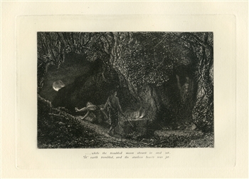 Samuel Palmer "The Sepulchre" Eclogue 8 original etching