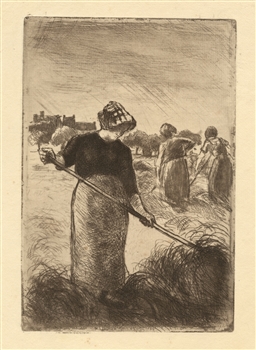 Camille Pissarro Les Faneuses original etching