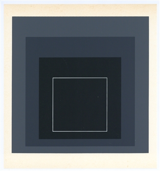 Josef Albers silkscreen, White Line Squares | Homage to the Square