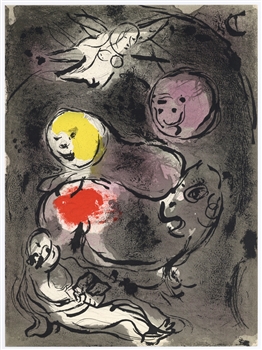 Marc Chagall "Daniel in the Lion's Den" original Bible lithograph