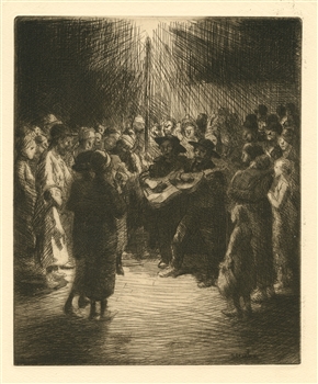 Theophile Alexandre Steinlen etching Chanson du soir