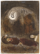 Marc Chagall Ruth at the Feet of Boaz Bible lithograph