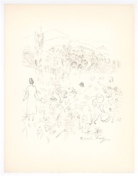 Raoul Dufy lithograph Vins, fleurs et flammes