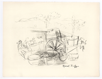 Raoul Dufy lithograph Vins, fleurs et flammes