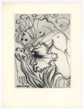 Valentine Hugo original etching for Alternance