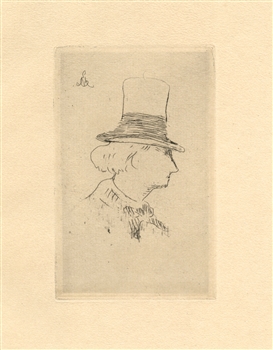 Edouard Manet etching "Baudelaire de profil en chapeau"
