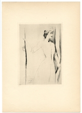 Fernand Khnopff original drypoint rideau