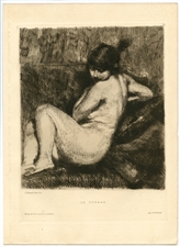 Albert Besnard original etching "Le Turban"