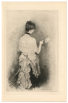 Giuseppe de Nittis etching Jeune femme vue de dos