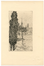 Clarence Gagnon Rouen original etching