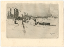 Walter Zeising original etching Port d'Auteuil
