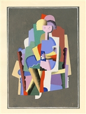 Georges Valmier 1929 Cubist pochoir