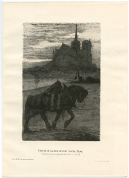 Paul Jouve lithograph cheval Notre Dame horse