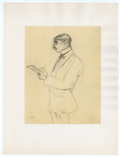 Toulouse-Lautrec lithograph "Monsieur Bougle en casquette"