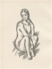 Paul Cezanne "Femme nu" woodcut
