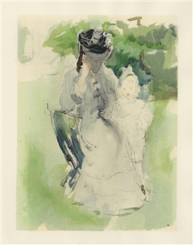 Berthe Morisot pochoir Tuileries