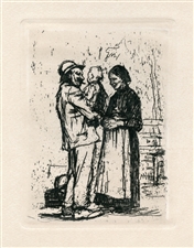 Kathe Kollwitz "BegrÃ¼ssung" original etching