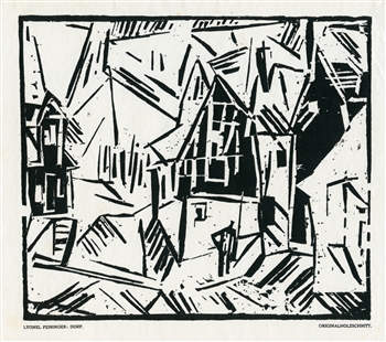 Lyonel Feininger "Dorf" original woodcut