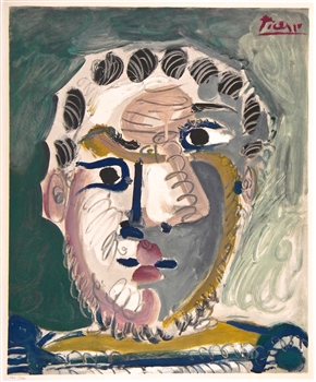 Pablo Picasso lithograph "Tete d'homme barbu" 1967