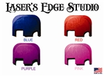 Engraved Red, Blue, Pink, Purple Back slide plate for Glock