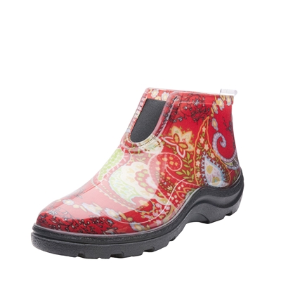 Sloggers Made in the USA Women's Red Paisley Ankle Boots