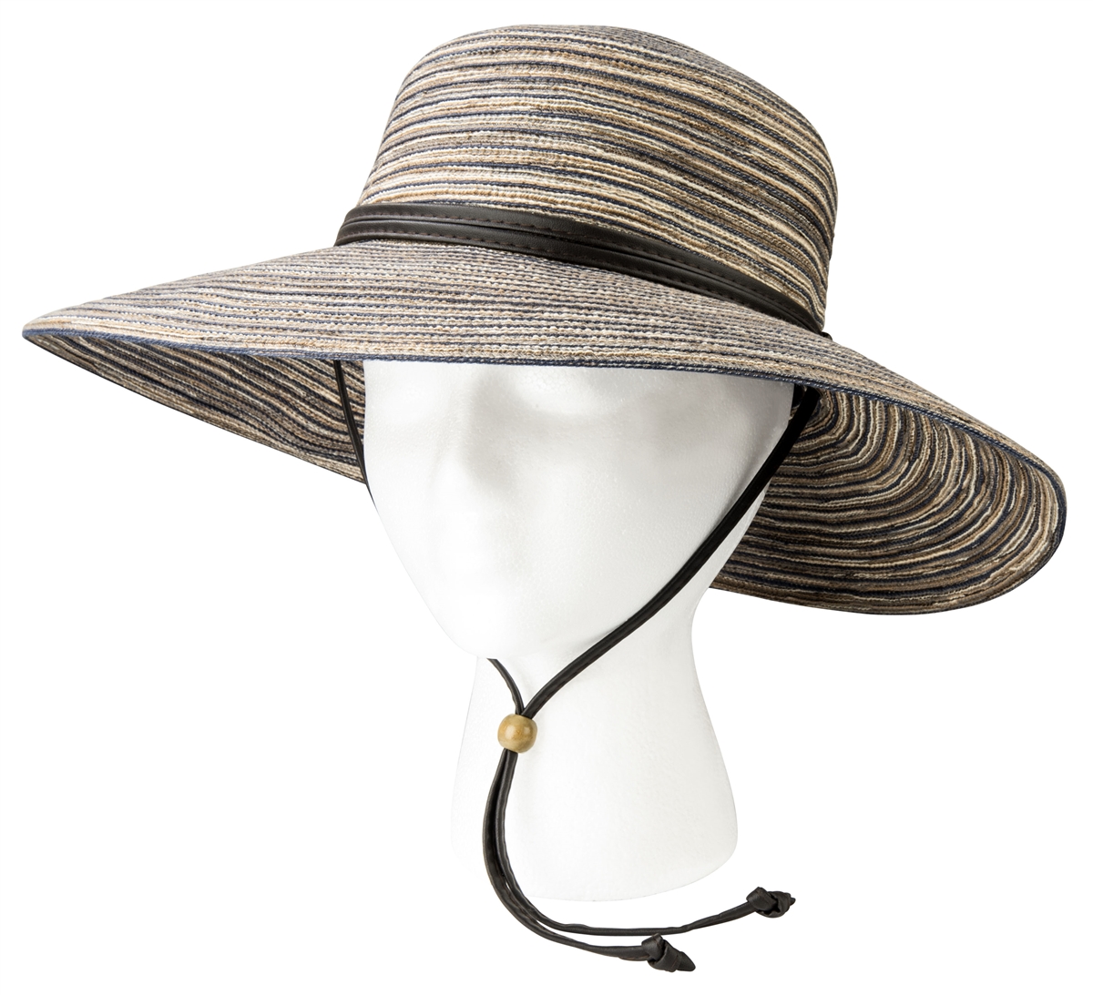 Sloggers Women's Braided Hat with Win Lanyard Brown Blue UPF 50+ Maximum Sun  Protection