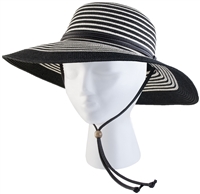 Sloggers Women's Braided Hat Black & White UPF 50+