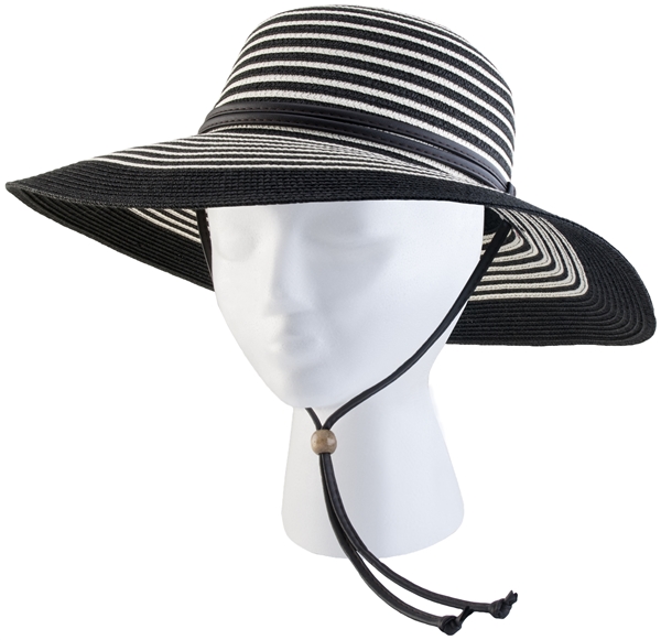 Sloggers Women's Braided Hat Black & White UPF 50+