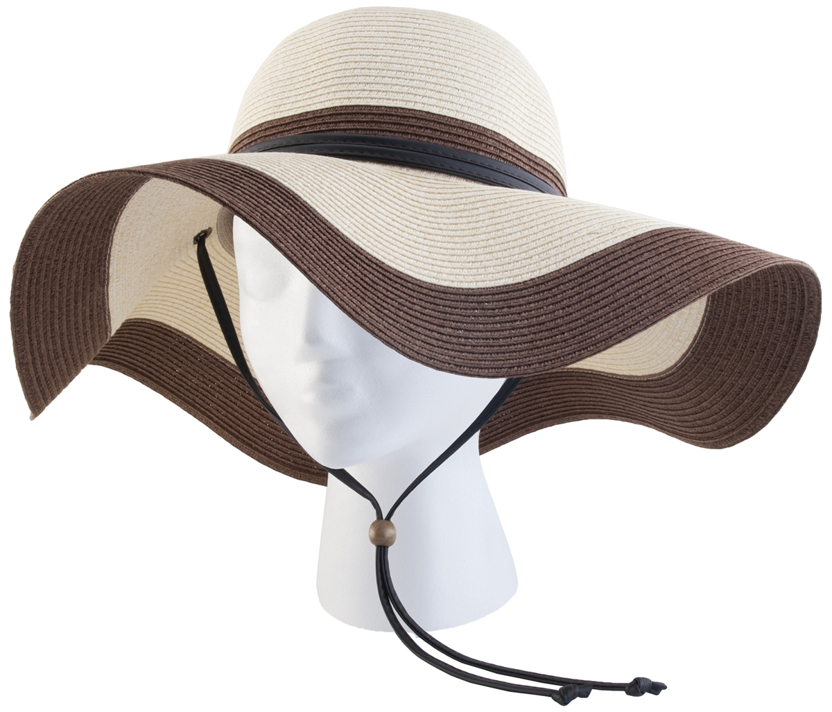 Sloggers Women's Braided Hat with Win Lanyard Coffee Cream UPF 50+ Maximum  Sun Protection