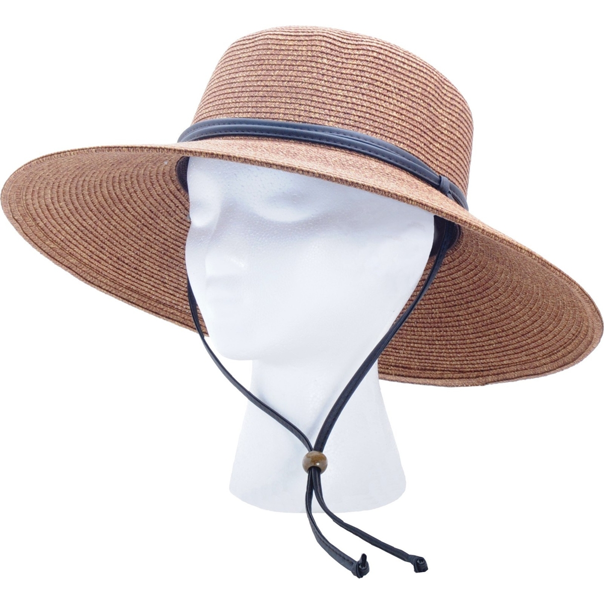 Sloggers Women's Braided Hat with Win Lanyard Dark Brown UPF 50+