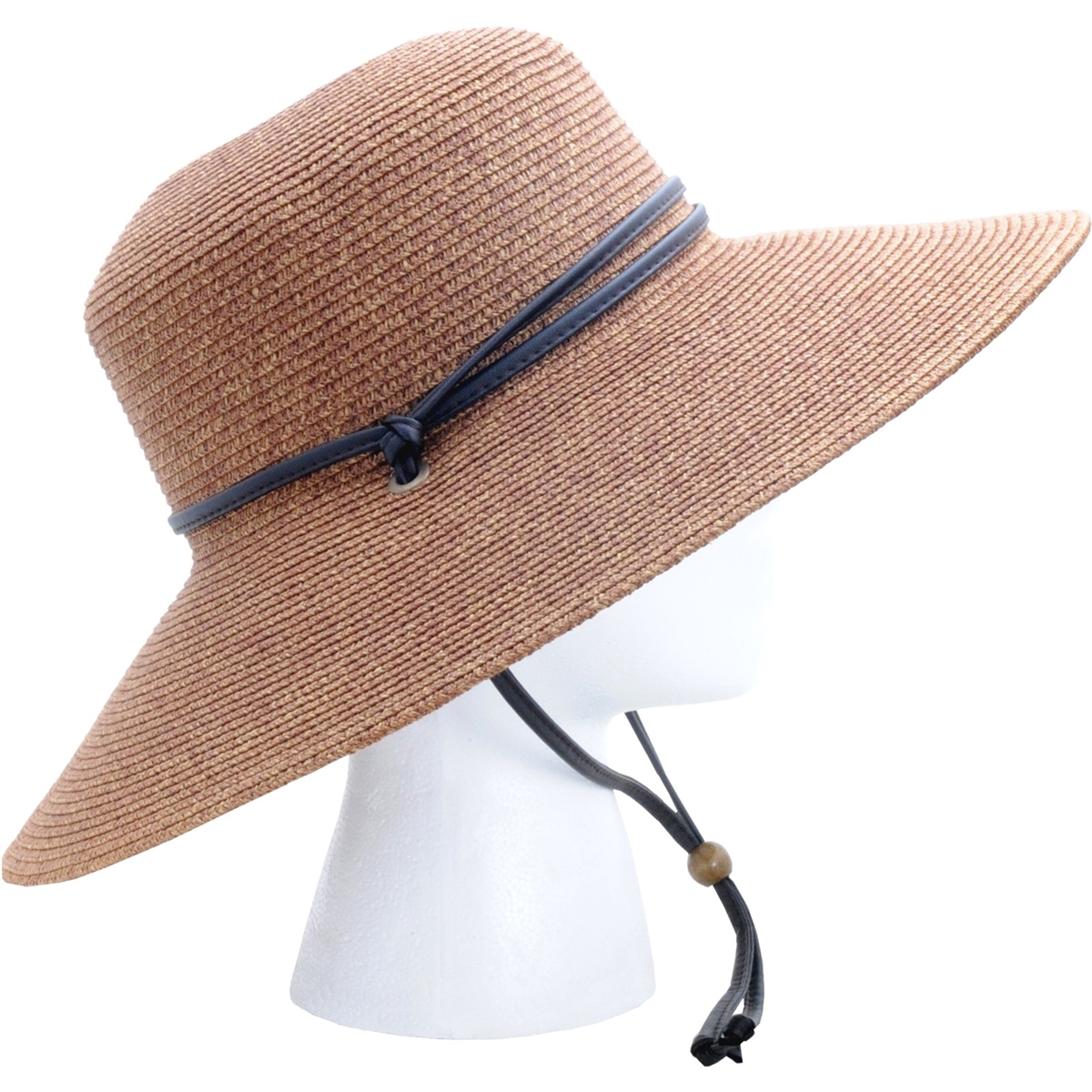 Sloggers Women's Braided Hat with Win Lanyard Dark Brown UPF 50+ Maximum Sun  Protection